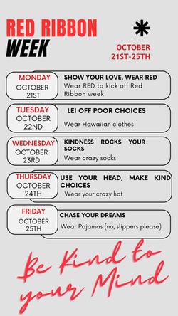 School 3 Celebrates Red Ribbon Week Oct. 21st - 25th